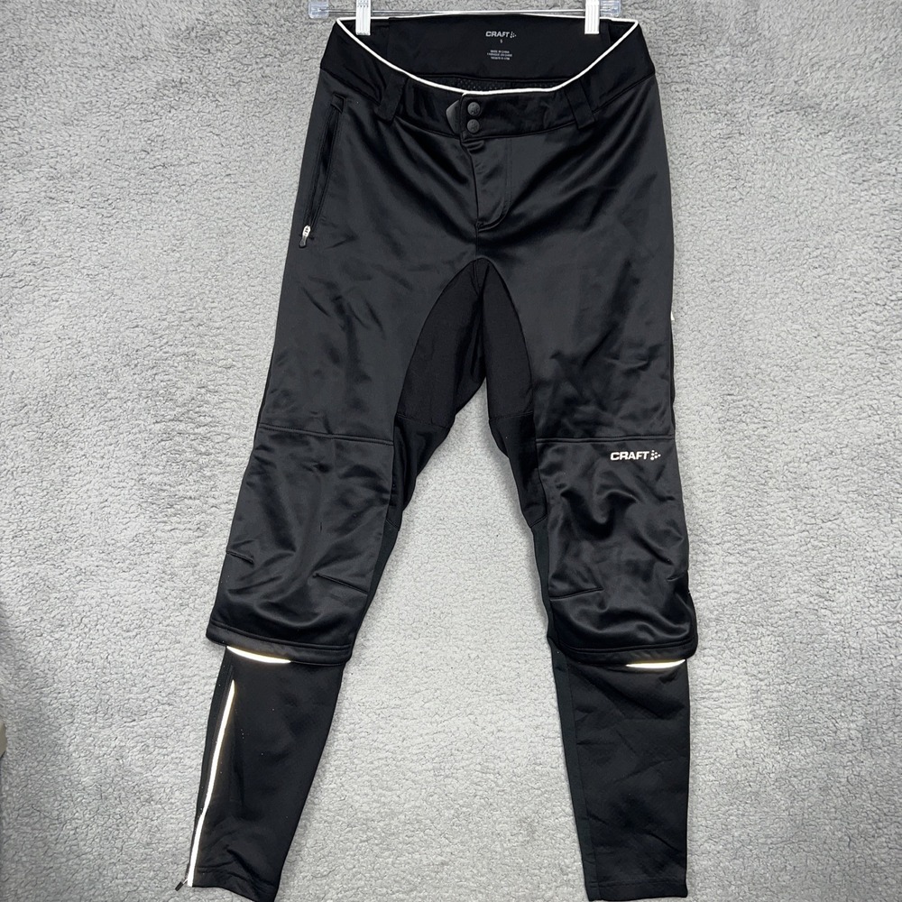 Craft X-Over Pants Men's Sz S‎ Black Cycling 3 Layer Wind/Waterproof Reflector